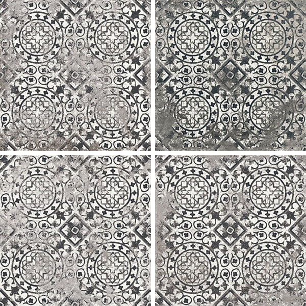 11 Sq Ft Boxes of Mariner 900 8x8 Glazed Porcelain Pattern Floor Tiles - Nera Decor Maioliche 9