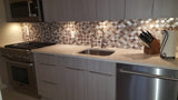 New Amsterdam Brushed Aluminum Arabesque Mosaic Tiles - Rocky Point Tile - Glass and Mosaic Tile Store