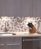 New Amsterdam Brushed Aluminum Arabesque Mosaic Tiles - Rocky Point Tile - Glass and Mosaic Tile Store