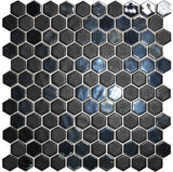 1 Inch Black Hexagon Mosaic Tiles - Rocky Point Tile - Glass and Mosaic Tile Store
