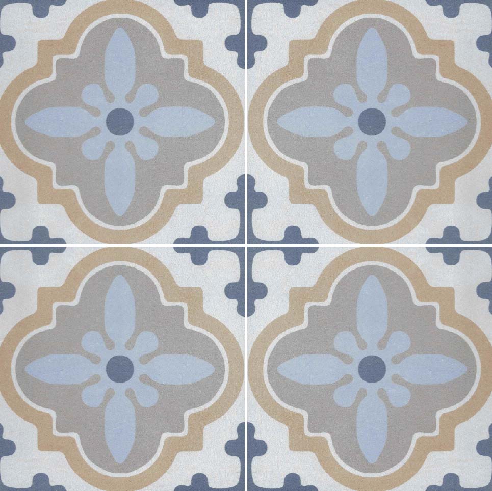 Reverie Porcelain 8" x 8" Patterned Floor Tiles - Decor 10