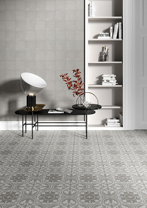 Reverie Porcelain 8" x 8" Patterned Floor Tiles - Decor 11