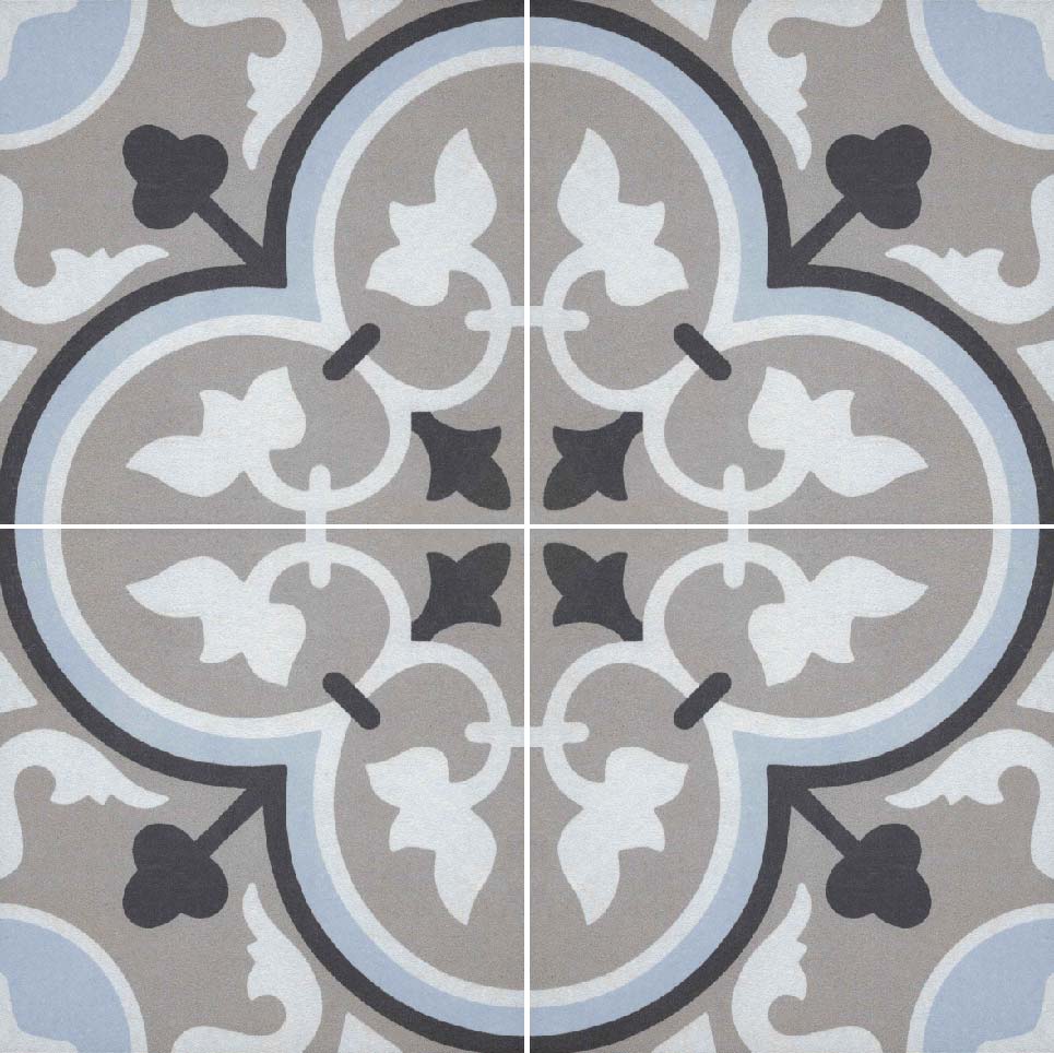 Reverie Porcelain 8" x 8" Patterned Floor Tiles - Decor 7