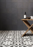 Reverie Porcelain 8" x 8" Tiles - Noir