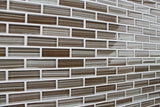 Creeks Edge Brown Hand Painted Glass Mosaic Subway Tiles - Rocky Point Tile - Glass and Mosaic Tile Store