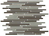 Santa Rosa Dark Brown Linear Glass Mosaic Tile - Rocky Point Tile - Glass and Mosaic Tile Store