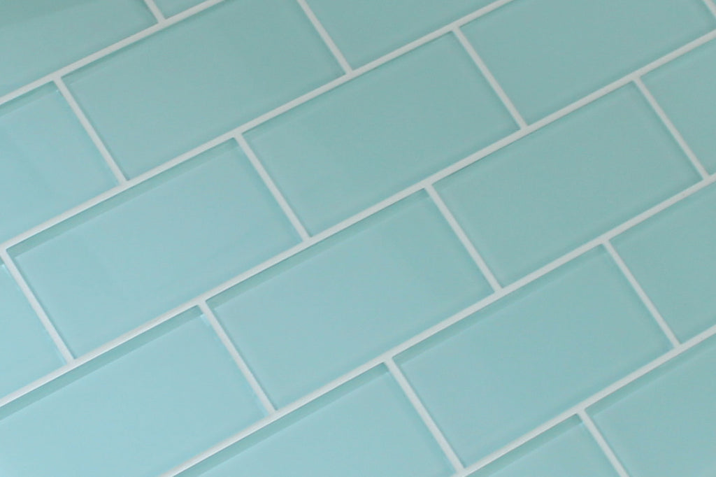 Seafoam 3x6 Glass Subway Tiles - Rocky Point Tile - Glass and Mosaic Tile Store