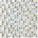 Bliss Spa Stone and Glass Square Mosaic Tiles