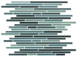 Vegas Gray and Blue Linear Glass Mosaic Tile - Rocky Point Tile - Glass and Mosaic Tile Store