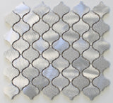 Cosmo Brushed Aluminum Arabesque Mosaic Tiles - Rocky Point Tile - Glass and Mosaic Tile Store