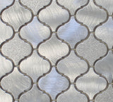 Cosmo Brushed Aluminum Arabesque Mosaic Tiles - Rocky Point Tile - Glass and Mosaic Tile Store