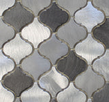 Uptown Brushed Aluminum Arabesque Mosaic Tiles