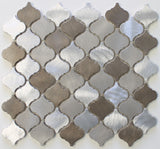 New Amsterdam Brushed Aluminum Arabesque Mosaic Tiles - Rocky Point Tile - Glass and Mosaic Tile Store
