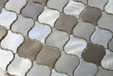 New Amsterdam Brushed Aluminum Arabesque Mosaic Tiles - Rocky Point Tile - Glass and Mosaic Tile Store