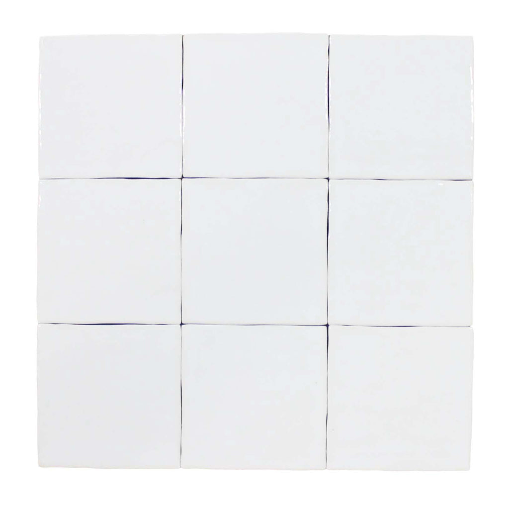 Artigiano 5x5 Zellige Style Ceramic Tile - Cotton White