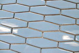 Atlanta Elongated 3D Hexagon Mosaic Tiles - Blue