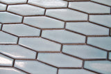 Atlanta Elongated 3D Hexagon Mosaic Tiles - Light Blue