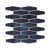Atlanta Elongated 3D Hexagon Mosaic Tiles - Midnight Blue