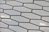 Atlanta Elongated 3D Hexagon Mosaic Tiles - White