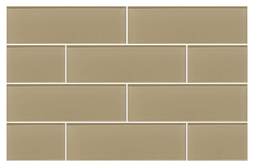 Beach Brown 4x12 Glass Subway Tiles - Rocky Point Tile - Glass and Mosaic Tile Store