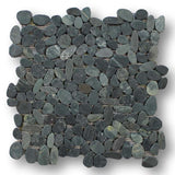 Island Pebble Stone Mosaic Tiles - Level Black