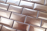 Appiani Libra 2x4 Porcelain Mosaic Tiles - Bronze Shine