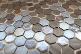 1 Inch Brown Hexagon Mosaic Tiles - Rocky Point Tile - Glass and Mosaic Tile Store