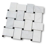 Bianco Carrara Marble Basketweave Mosaic Tile