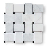 Bianco Carrara Marble Basketweave Mosaic Tile
