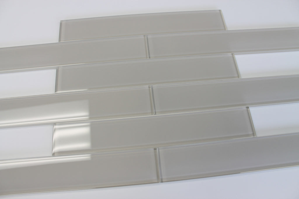 Country Cottage Light Taupe 2x12 Glass Subway Tiles - Rocky Point Tile - Glass and Mosaic Tile Store