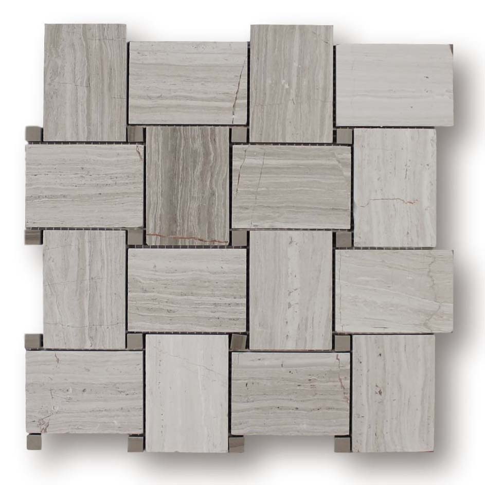 Driftwood Marble Basketweave Mosaic Tile