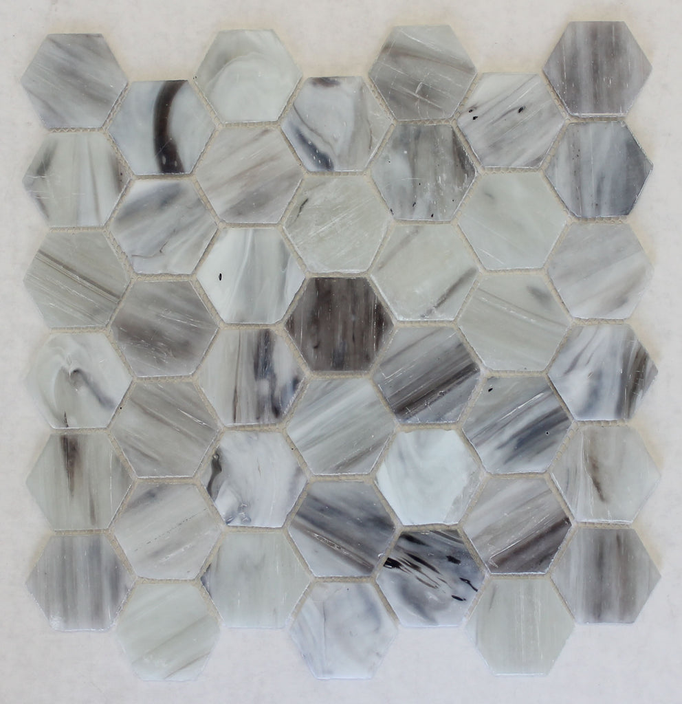Driftwood Recycled Hexagon Glass Mosaic Tile - Rocky Point Tile - Glass and Mosaic Tile Store