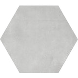 Form 7”x 8” Hexagon Cement Look Glazed Porcelain Tiles - Ice