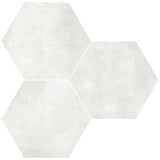 Form 7” x 8” Hexagon Cement Look Glazed Porcelain Tiles - Ivory
