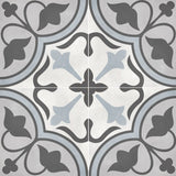 Form 8” x 8” Cement Look Glazed Porcelain Tiles - Tide Deco Clover