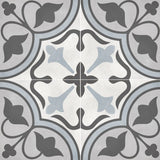 Form 8” x 8” Cement Look Glazed Porcelain Tiles - Tide Deco Clover