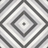 Form 8” x 8” Cement Look Glazed Porcelain Tiles - Ice Deco Diamond
