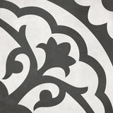 Form 8” x 8” Cement Look Glazed Porcelain Tiles - Monochrome Deco Lotus