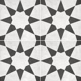 Form 8” x 8” Cement Look Glazed Porcelain Tiles - Monochrome Deco Stellar