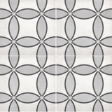 Form 8” x 8” Cement Look Glazed Porcelain Tiles - Ice Deco Zenith