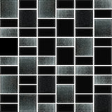 Fusion Black Glass Mosaic Tiles - Rocky Point Tile - Glass and Mosaic Tile Store