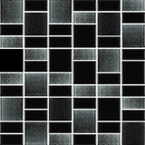 Fusion Black Glass Mosaic Tiles