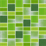 Fusion Green Glass Mosaic Tiles