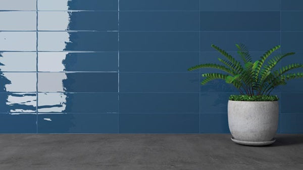 10 Sq Ft Boxes of Tencer Gradient 3" x 12" Glazed Ceramic Subway Tiles - Glossy Indigo Blue
