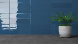 10 Sq Ft Boxes of Tencer Gradient 3" x 12" Glazed Ceramic Subway Tiles - Glossy Indigo Blue