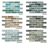 Hand Painted Glass Mosaic Subway Tiles Combo Pack