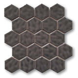 Ceramic Hexagon Mosaic Tiles - Ash