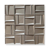Illusion II 3D 3x3 Beveled Glass Mosaic Tiles - Morion