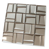 Illusion II 3D 3x3 Beveled Glass Mosaic Tiles - Patine