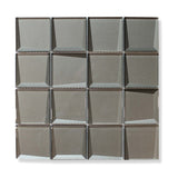 Illusion 3D 3x3 Beveled Glass Mosaic Tiles - Iron Gate